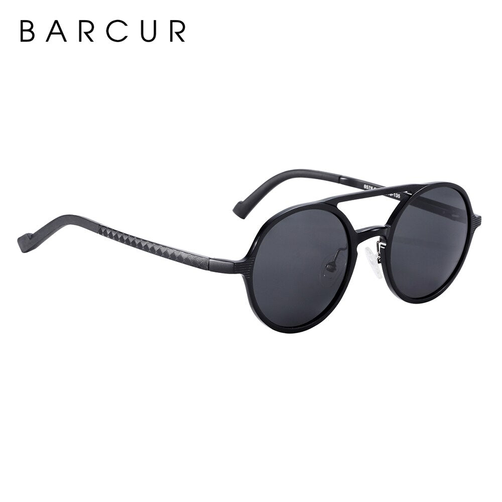 BARCUR Steampunk Polarized Sunglasses Men Light Weight Retro Vintage Women Sun Glasses for Men - KiwisLove