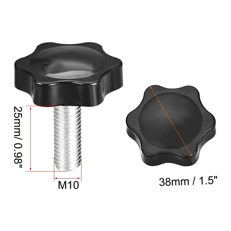 5/10PCS M4-M10 Star Shape Thread Clamping Handle Bolt Bakelite Hand Knob Tightening Screw Industry Equipment Plastic Steel