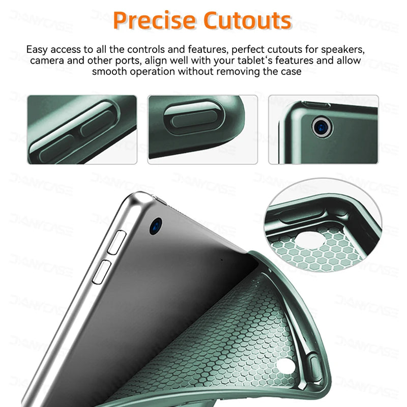 For iPad 10.2 Case 7/8/9th Generation Cover For 9.7 5/6th Air 2 Pro 11 1st/2nd/3rd/4th Air 4/5 10.9 Wake up from sleep funda - KiwisLove