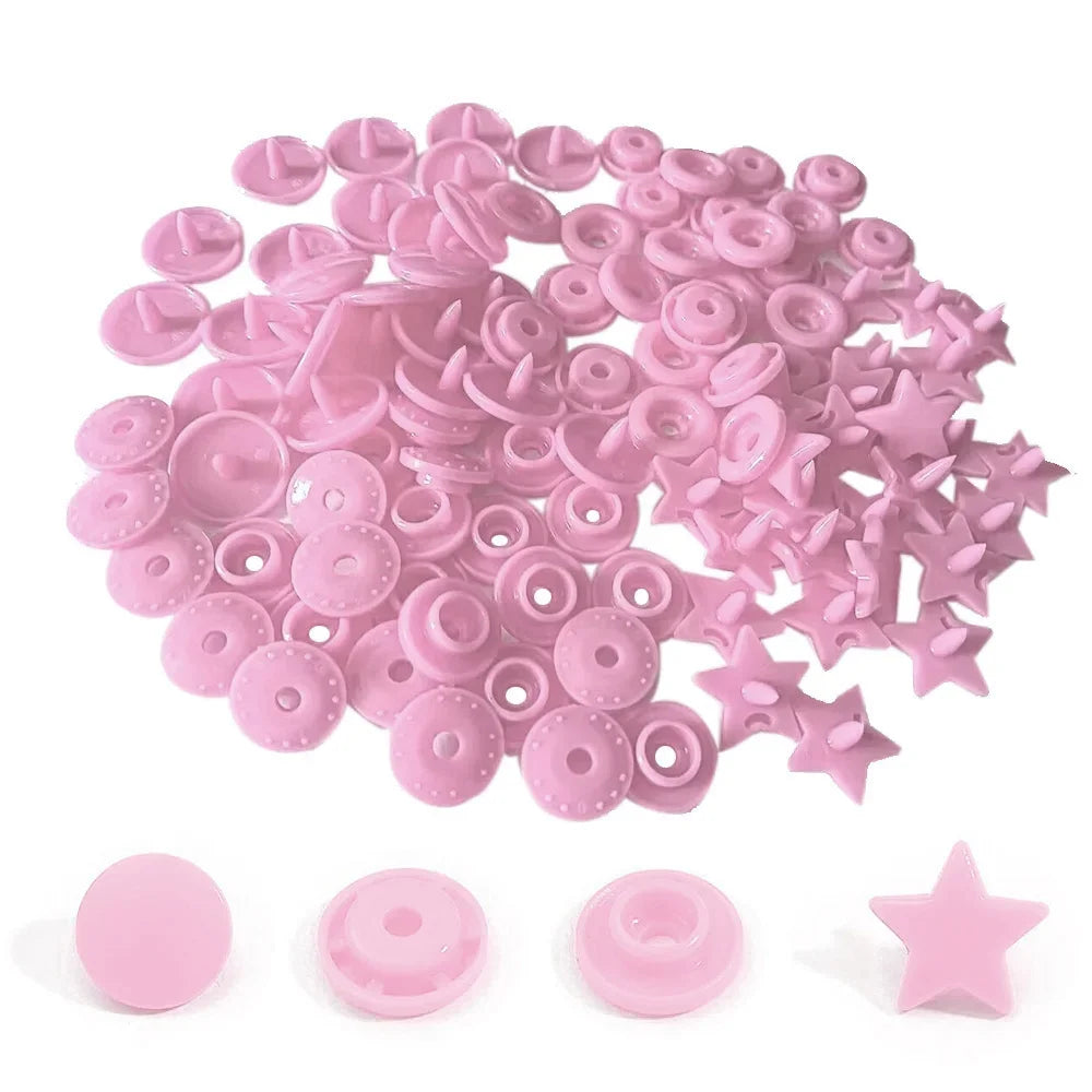 25-100sets Star Shape T5 Plastic Snap Buttons For Clothing DIY Garment Press Stud Fasteners Used to diapers/Bibs/Bags/Folder/