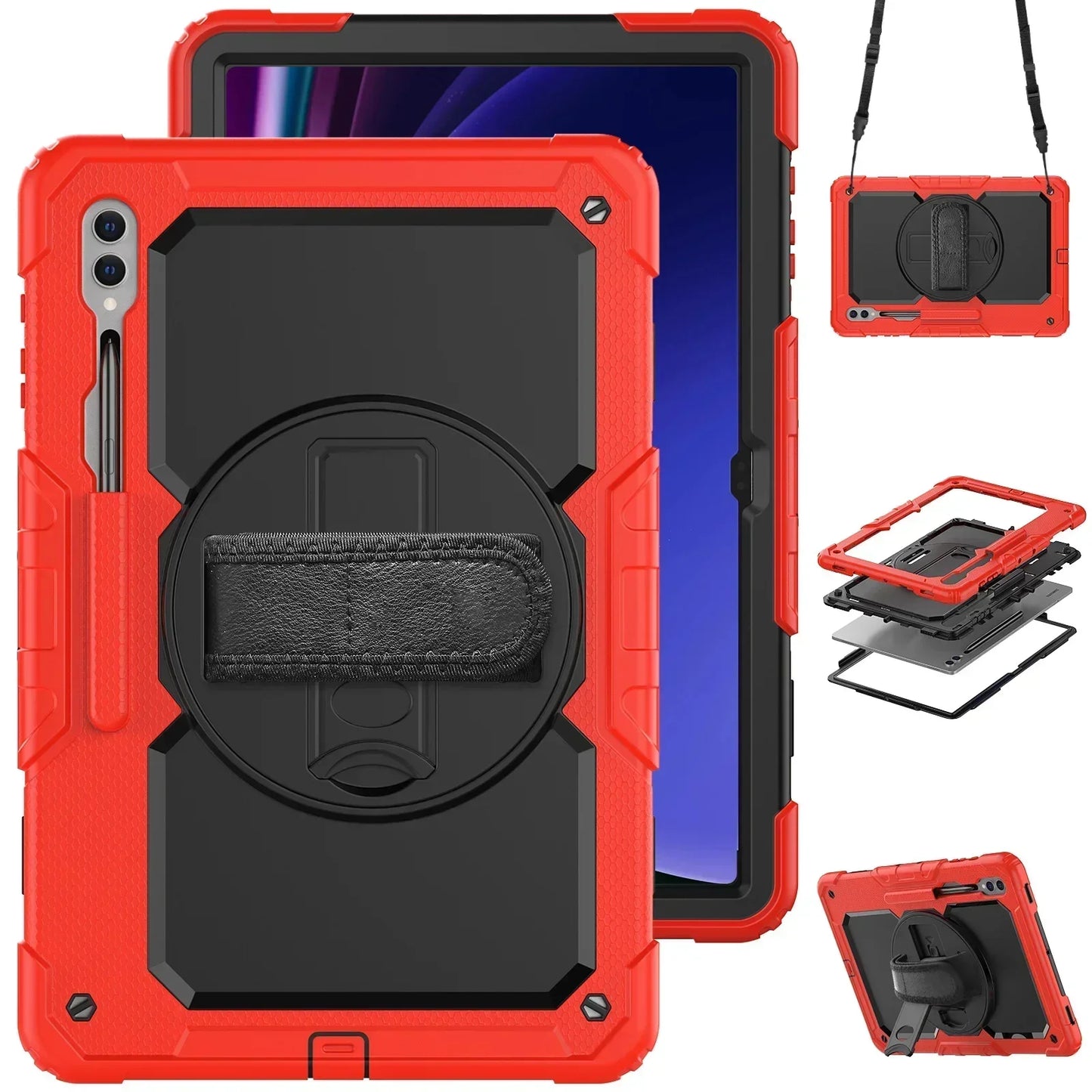 Case for Samsung Galaxy Tab S10 FE+/ S10 FE Plus 5G 13.1″ 2025 X620 X626b Heavy Duty Shockproof Protective Case Screen Protector