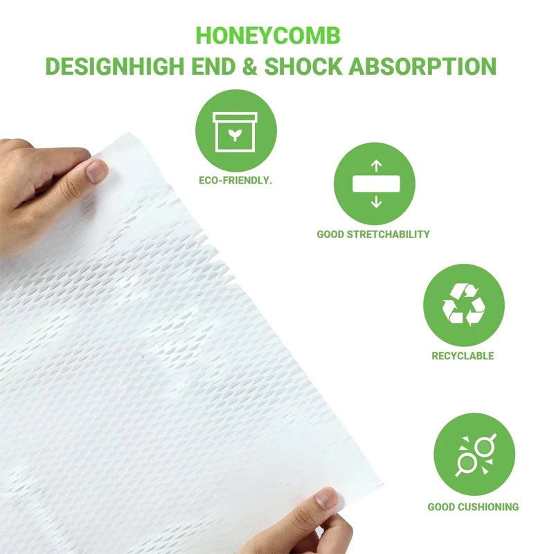 Packaging Paper Honeycomb Cushioning Wrap 25-50cm width 2/5/10M Roll Perforated-Packing & Moving/Shipping & Bouquet packaging
