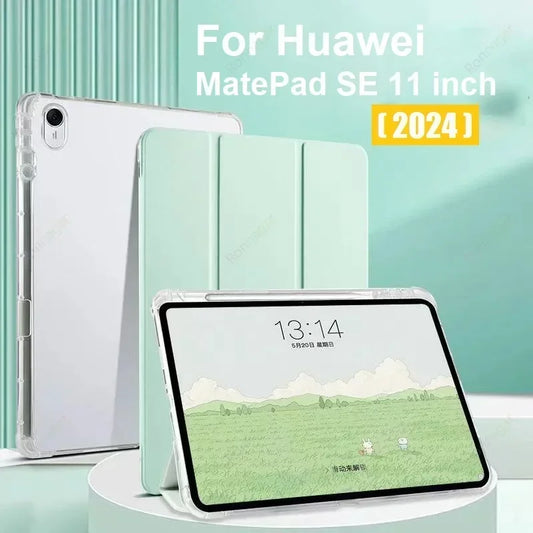 With Pencil Holder Case for Huawei MatePad SE 11 2024 Case Magnet Tablet Case Funda For Huawei MatePad SE 11 inch Silicone Cover