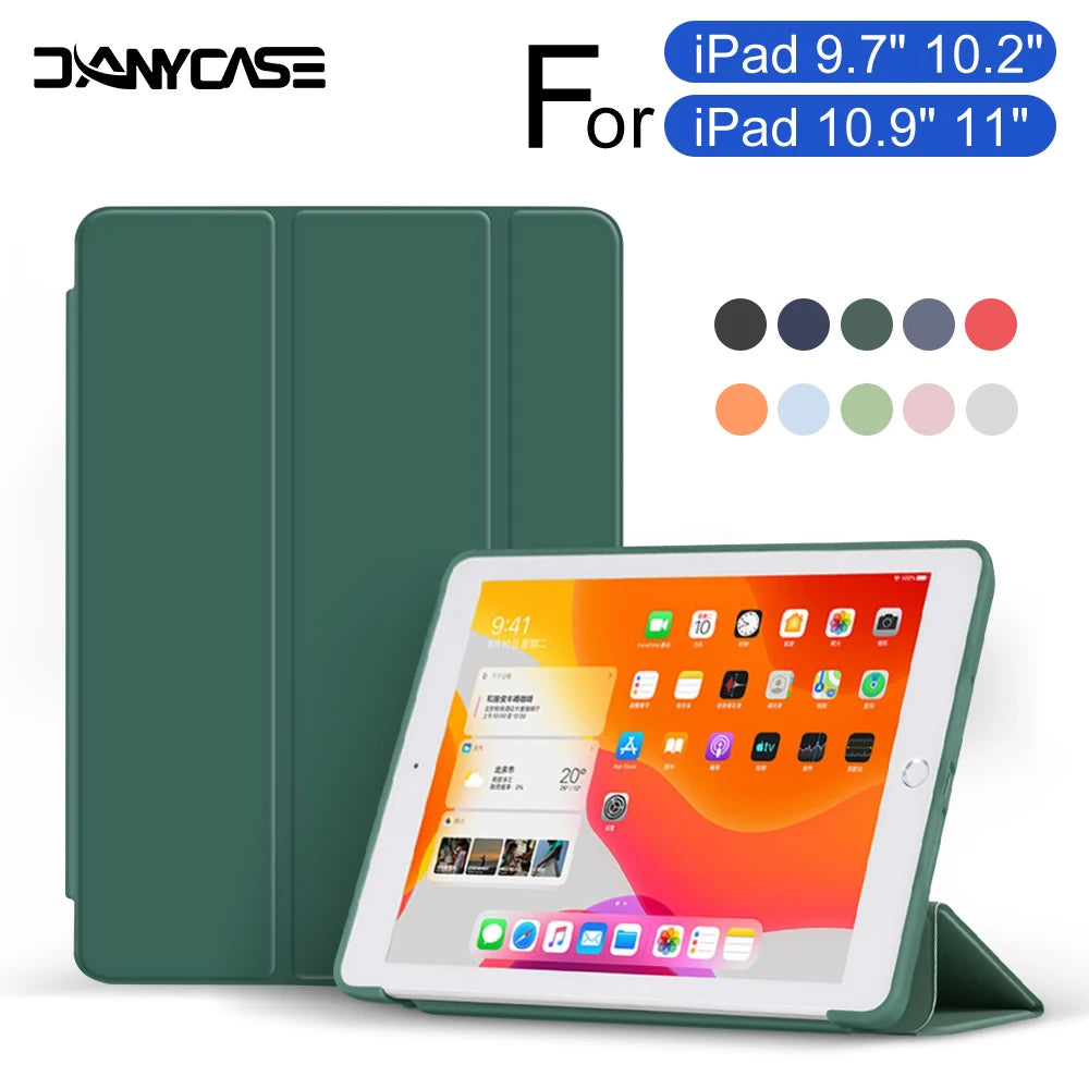 For iPad 10.2 Case 7/8/9th Generation Cover For 9.7 5/6th Air 2 Pro 11 1st/2nd/3rd/4th Air 4/5 10.9 Wake up from sleep funda - KiwisLove