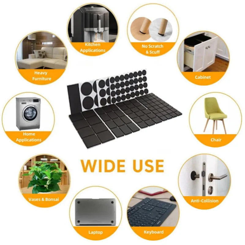 Table Leg Protectors, Anti-Scratch Leg Pads, Rubber Anti slip Chair Leg Pads, Silent Stickers, Furniture Accessories