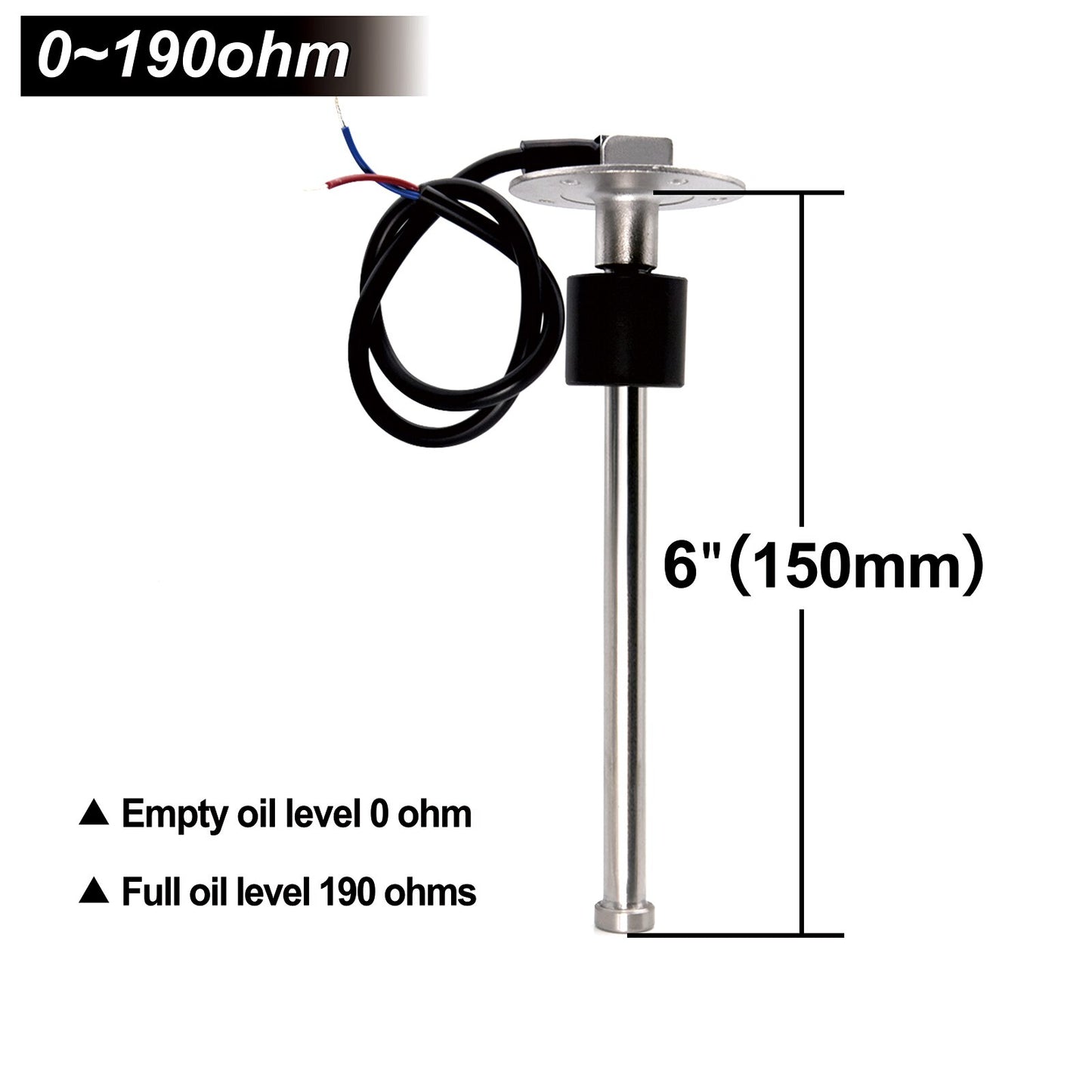 Fuel Level Water Level Gauge 175 200 250 275 375 mm Meter Sensor 0~190 ohm Fuel Sending Unit Indicator Level Gauge for Car boat - KiwisLove