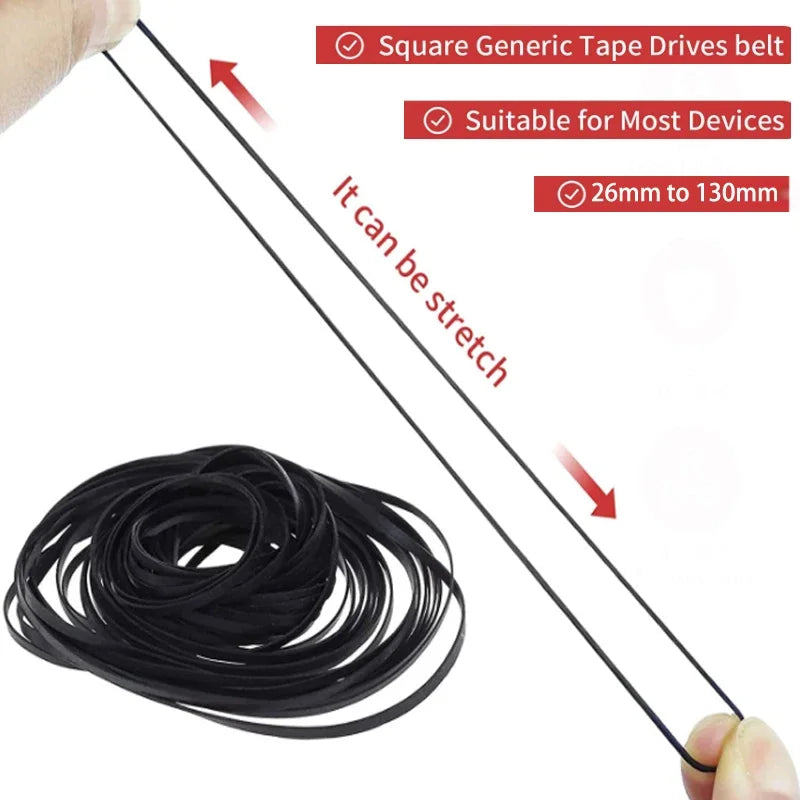 30-120Pc 26-135mm Universal Mix Cassette Tape Machine Belts Assorted Common Belt Pro for Recorders CD-ROM Video Machines Walkman