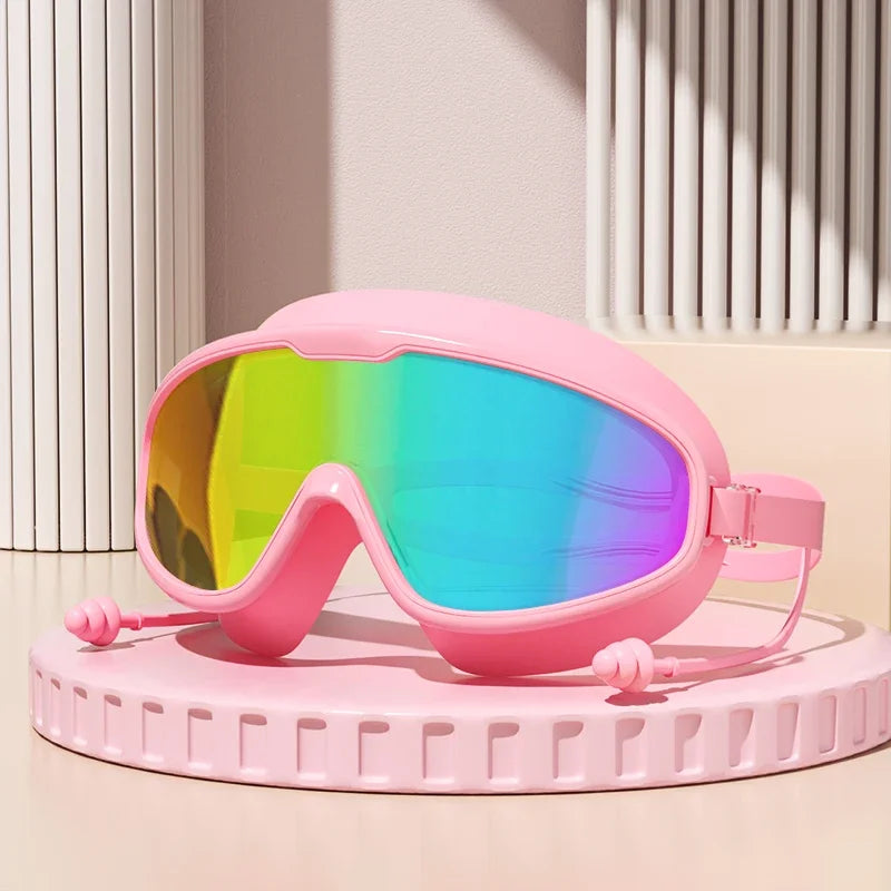 Outdoor Swimming Goggles Anti-Fog Wide View Scuba Diving Swimming Glasses with Earplugs for Adult Youth Water Diving Goggles