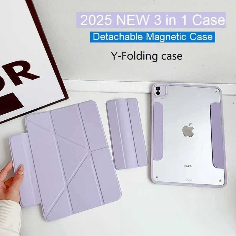 Case for 2025 iPad A16 11th Removable Magnet 2024 iPad Air11 13'' M3 M2 Pro11 M4 12.9 5th 6th Air4 5 7 8 9th 10th 10.2 9.7 10.5