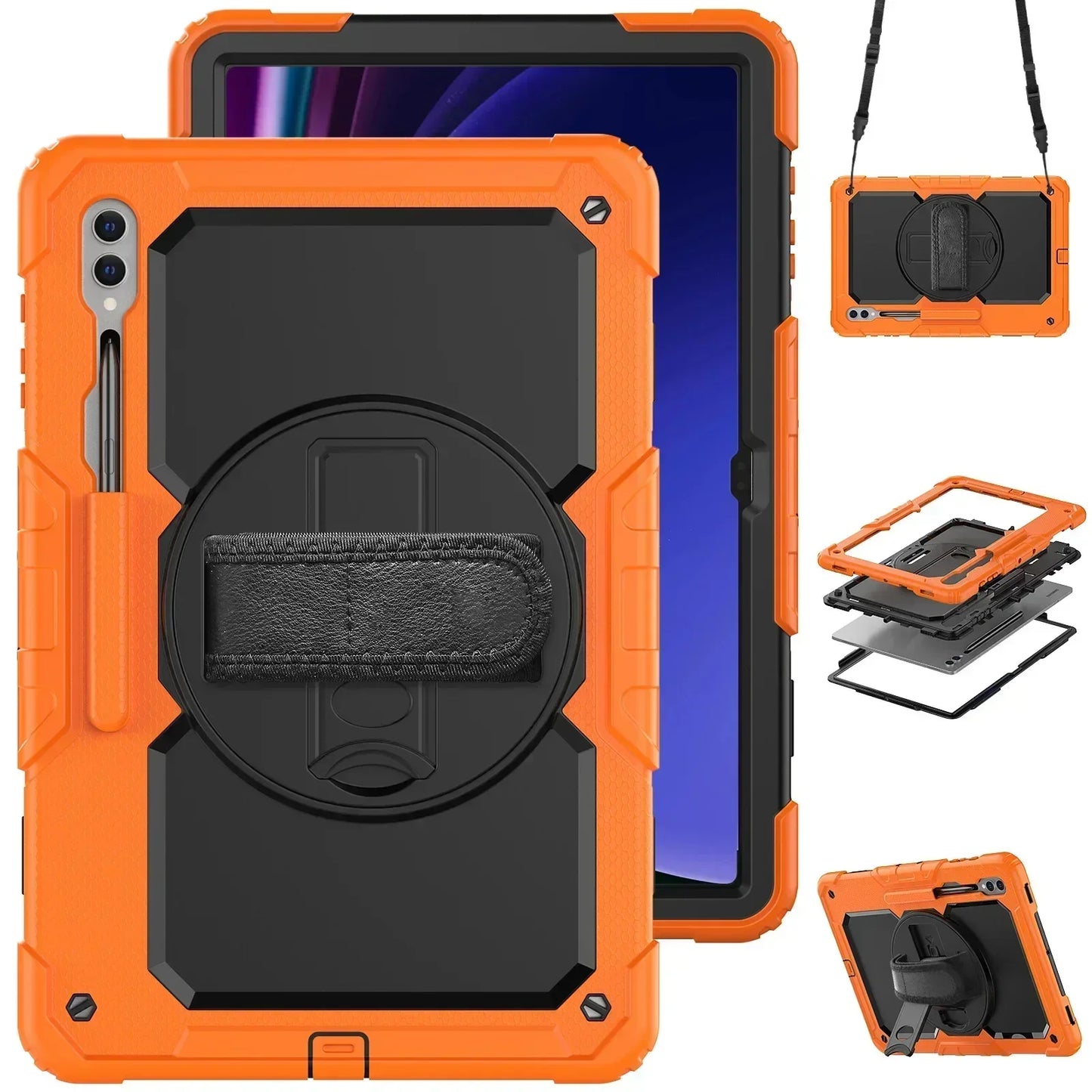 Case for Samsung Galaxy Tab S10 FE+/ S10 FE Plus 5G 13.1″ 2025 X620 X626b Heavy Duty Shockproof Protective Case Screen Protector