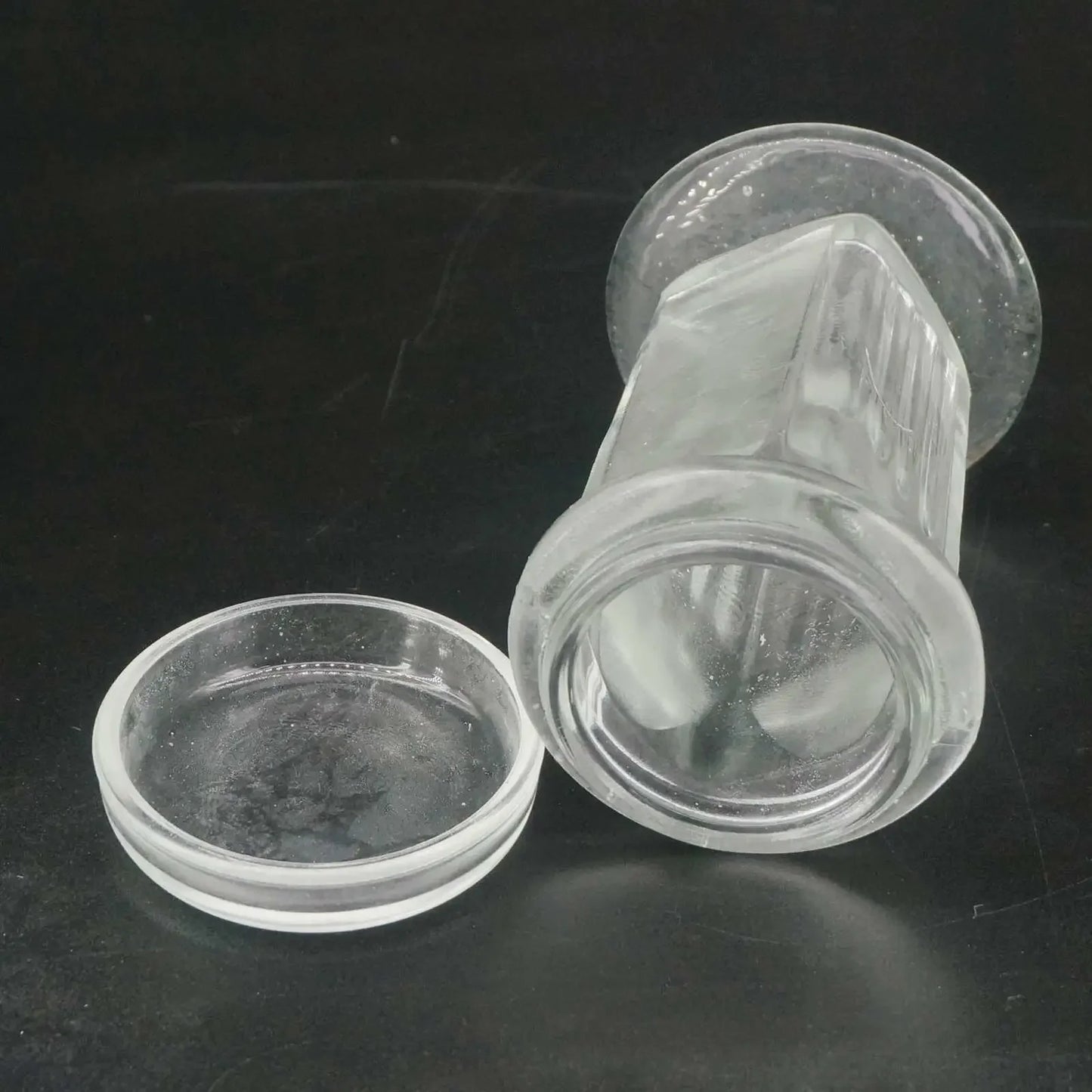 Round Microscope Glass Slide Staining Jar with Lid For Lab Apothecary Chemist - KiwisLove