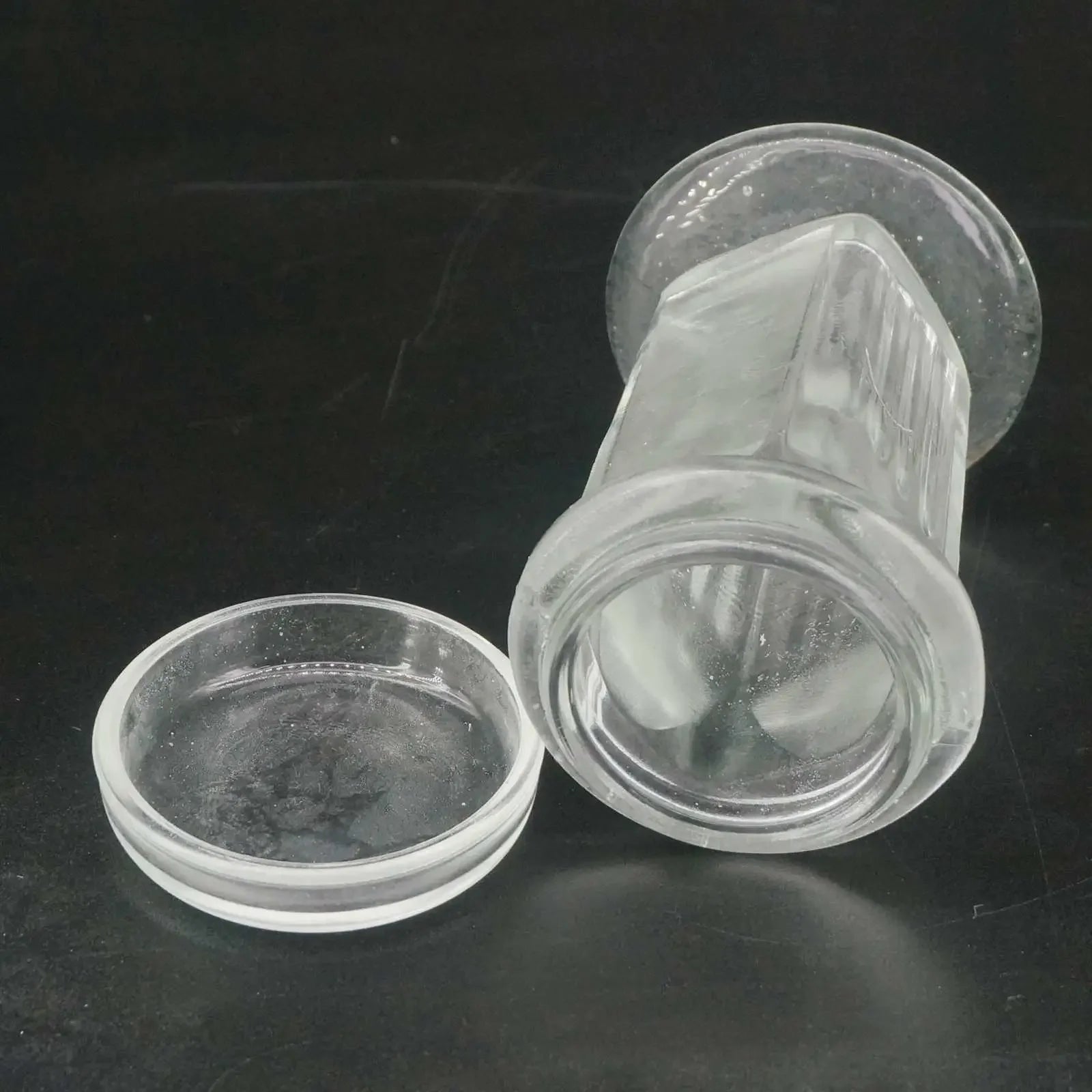 Round Microscope Glass Slide Staining Jar with Lid For Lab Apothecary Chemist - KiwisLove