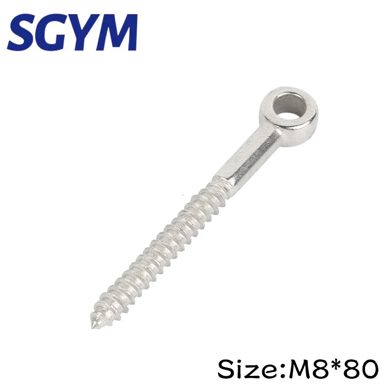 M4/M5/M6/M8/M10 316 Stainless Steel Eye Shape Screws Wood Terminal Ring Eyelet Hooks Self Tapping Wire Rope Accessories
