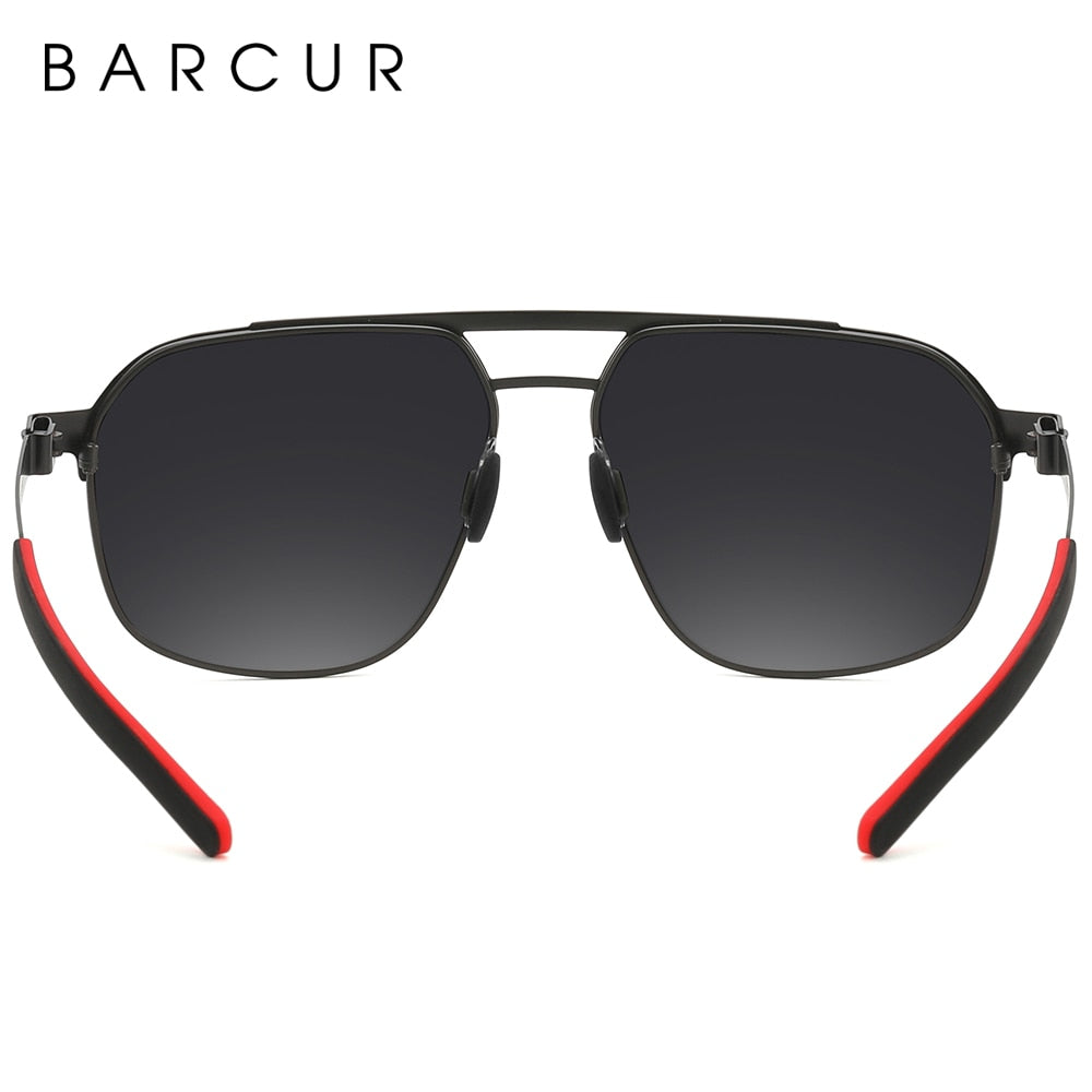 BARCUR Original Brand Designer Sunglasses for Men Polarized Fashion Square Sun Glasses Shades UV400 Eyewear Oculos Gafas De Sol - KiwisLove