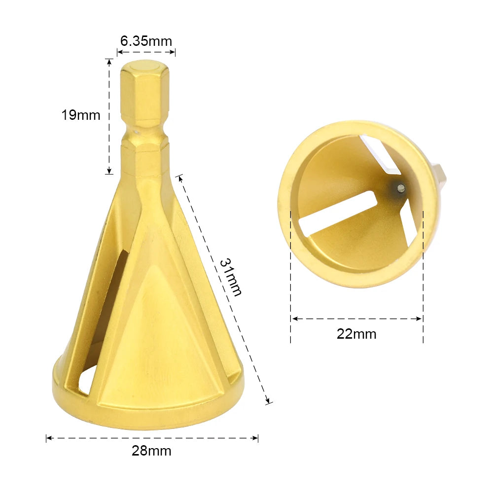 NINDEJIN External Deburring Chamfer Tool Drill Bit Burr Remover Tool HSS Hexagon Shank for Copper Aluminum Steel - KiwisLove