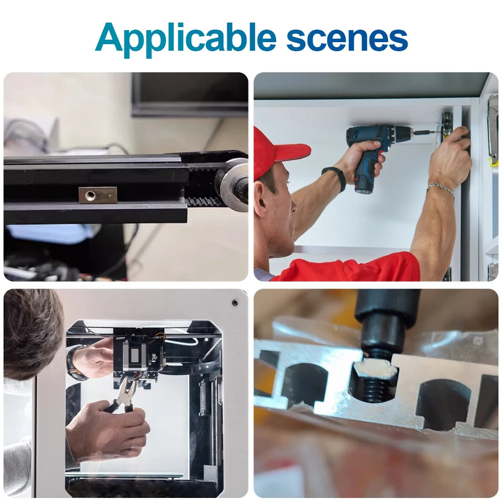 NINDEJIN Sliding T Slot Nuts Spring Ball Loaded Carbon Steel Roll-in T Nuts for 3D Printer 20 30 40 45 Series Aluminum Profile