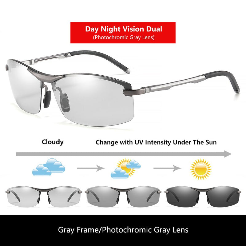 Day Night Vision Sunglasses Men Goggles Glasses Anti-glare UV400 Driving Outdoor Photochromic Yellow Len Polarized Eyewear 557 - KiwisLove