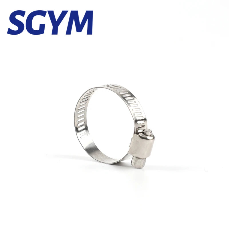 50pcs Stainless Steel Adjustable Drive Hose Clamp Fuel Line Worm Size Clip Hoop Hose Clamp 19-29mm
