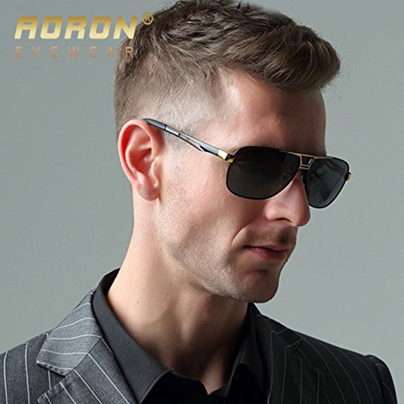 AORON Sunglasses Polarized Mens Sun glasses Aluminum Frame UV400 Luxury Design Male Sunglasses Anti-Reflective - KiwisLove
