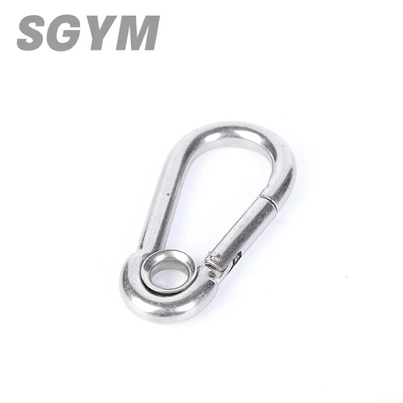 M4 M5 M6 M8 M10 304 Stainless Steel Spring Snap Carabiner Quick Link With Hole Ring Hook snap shackle Chain Fastener Hook
