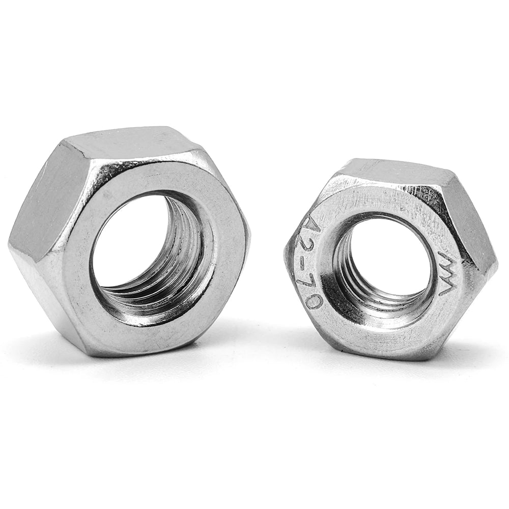 NINDEJIN Hexagon Nuts Assortment Kit M2 M2.5 M3 M4 M5 M6 M8 M10 M12 Stainless Steel Metric Hex Nuts Set DIN934