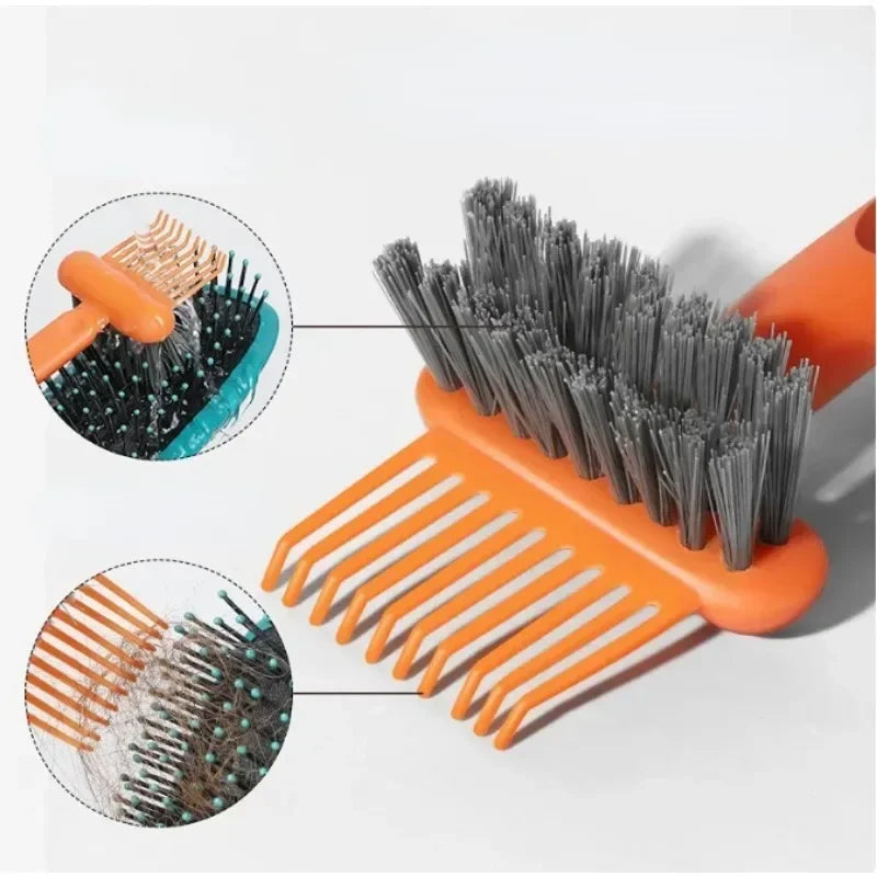 2In1 Comb Cleaning Brush Hairbrush Cleaner Rake Comb Embedded Tool Mini Hair Dirt Remover For Removing Hair Dust Home Salon Use - KiwisLove