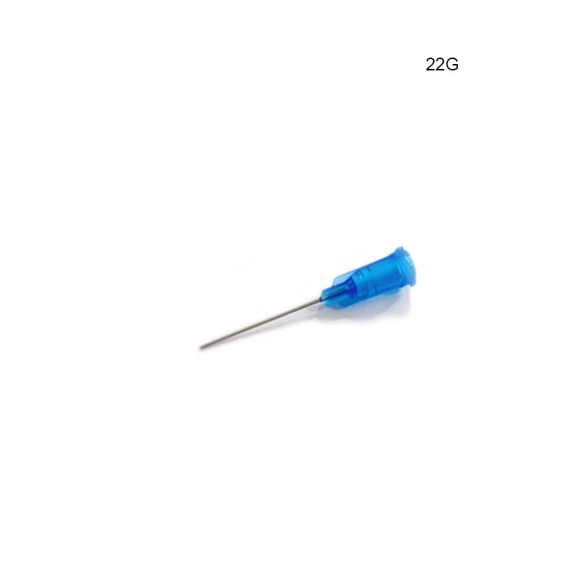 25pcs 1 Inch Dispensing Needles Syringe Needle 1 Inch Length Machine Nozzle Glue Needle Blunt End Threaded Port 14G-27G