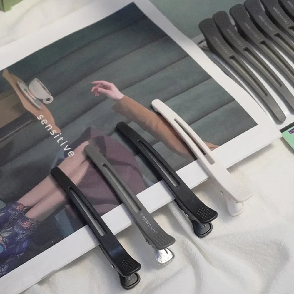 6Pcs Professional Hairdressing Salon Hairpins Black Plastic Single Prong DIY Alligator Hair Clip Hair Care Styling Tools - KiwisLove