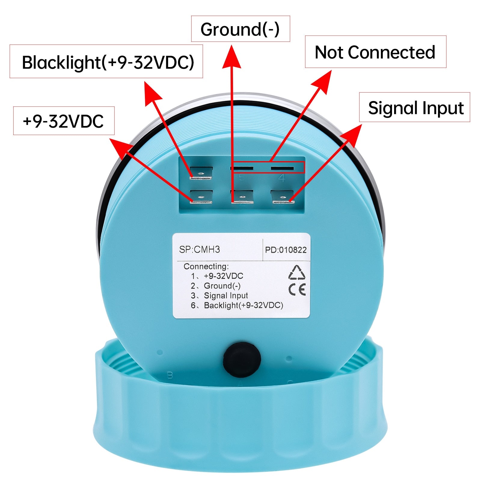 New Blue Shell 85mm Waterproof Boat Tacho Sensor Marine Tachometer with Hourmeter 3000 4000 6000 8000 RPM Tachometer 12V/24V - KiwisLove