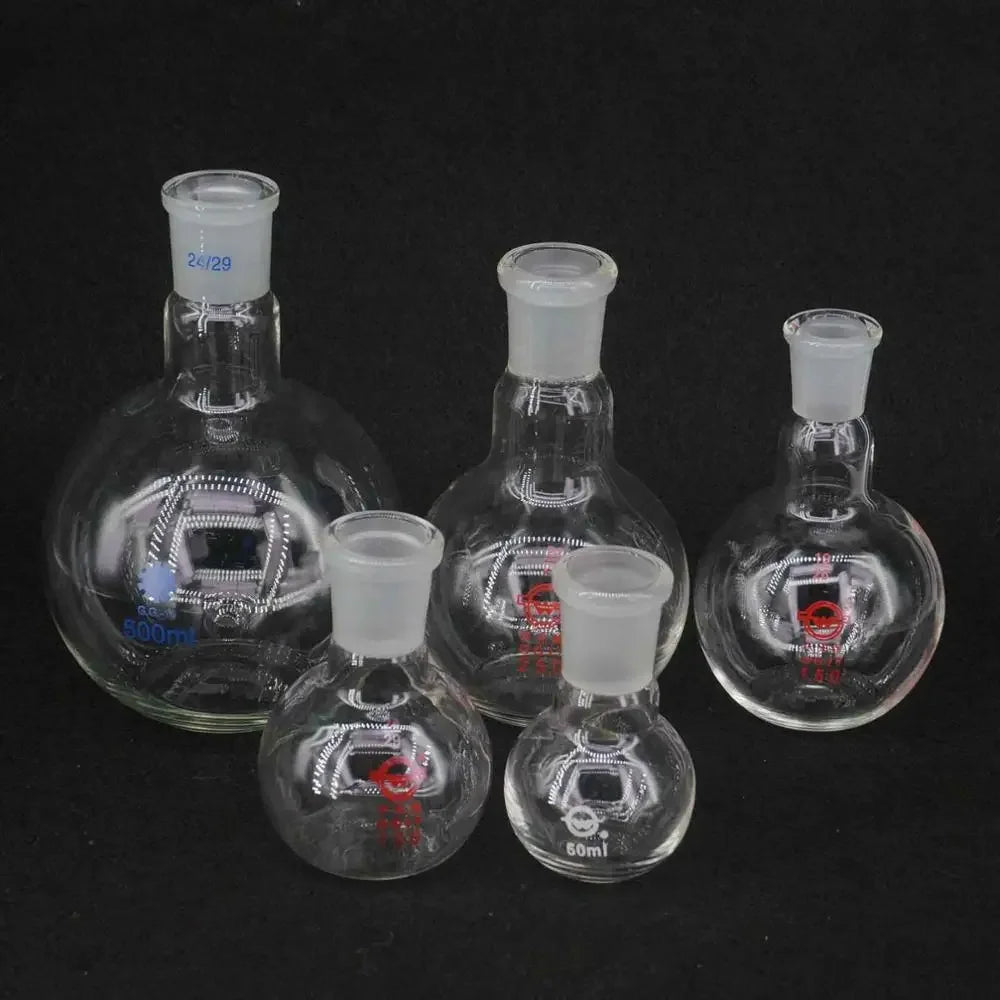 100ml 150ml 250ml Borosilicate Glass 19/26 24/29 29/32 One Mouth Short Neck Flat Bottom Flask Boiling For Lab - KiwisLove