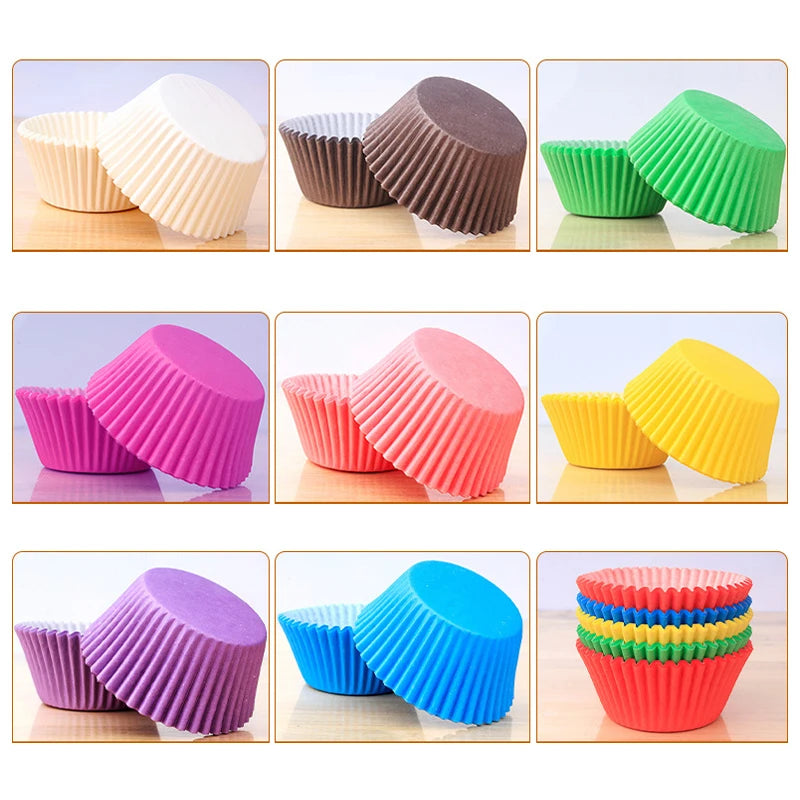 100-1000Pcs Muffin Cupcake Paper Cups Cupcake Liner Baking Muffin Box Cup Case Party Tray Cake Decorating Tools