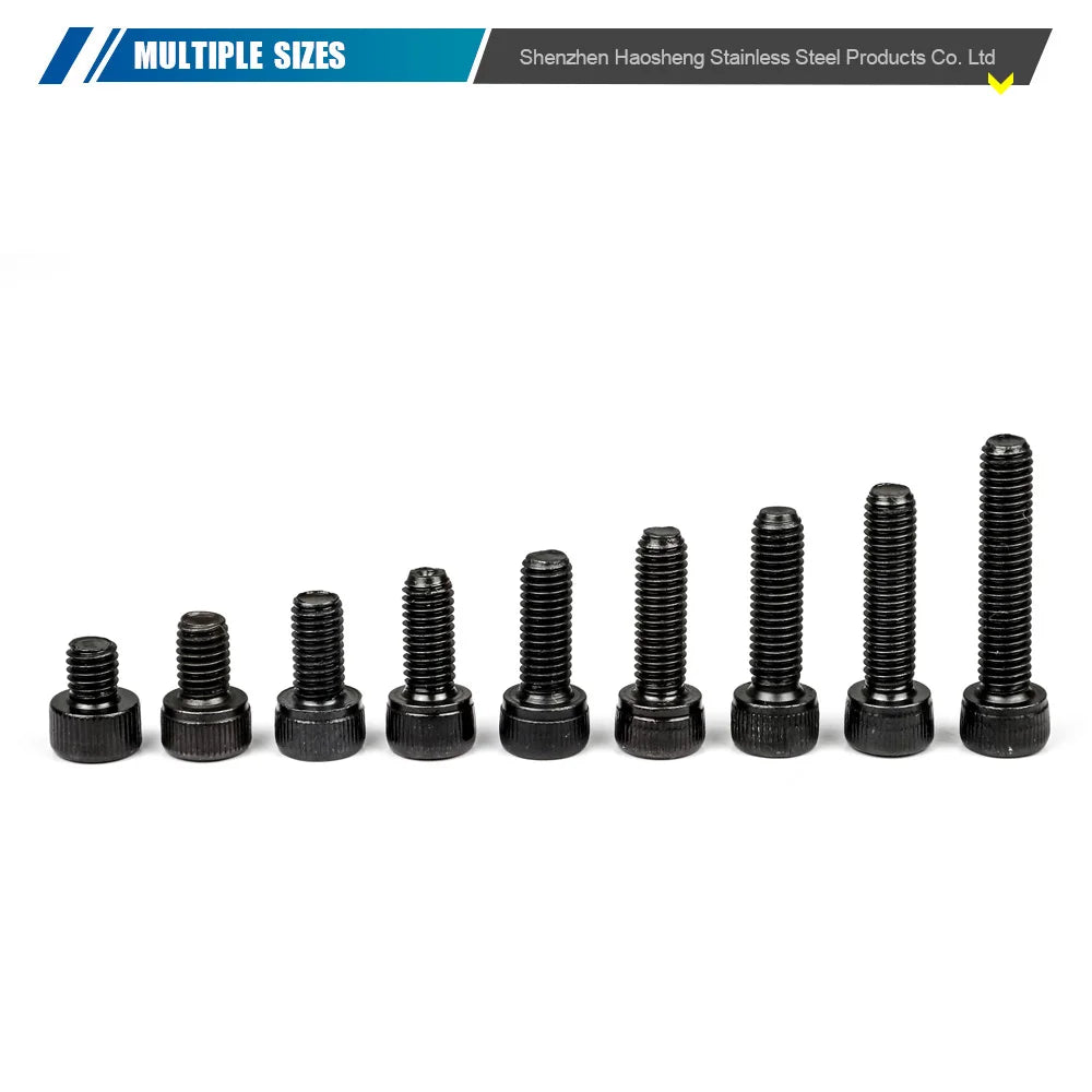 10-100pcs/box Hexagon Socket Head Cap Screw 12.9 Grade Steel M4x6-100mm Allen Cap Bolts with Hex Keys Screw Box