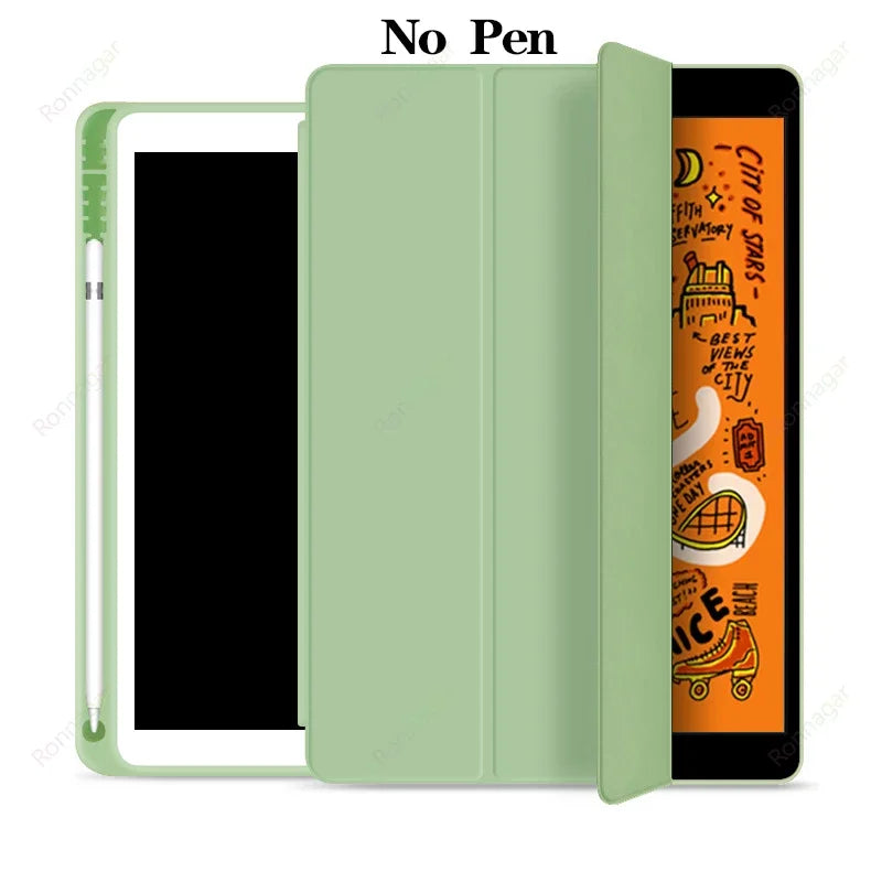 With Pencil Holder Case For iPad 10th Generation 2022 10.9Inch Slim Protective Cover iPad 10th Gen A2696 A2757 A2777 Stand Cover