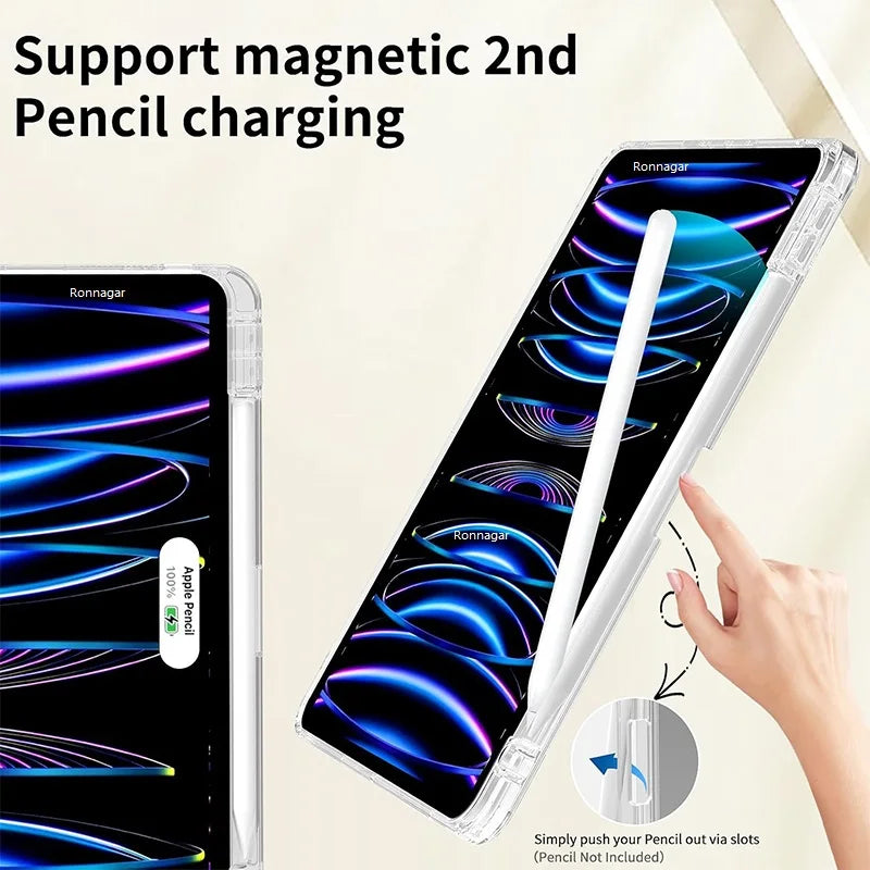 For 2025 iPad 11th A16 Case Air11 13'' iPad 10th 9th 8th Gen 10.2 10.5 iPad Pro11 M4 Air4 5 10.9in 12.9 M2 M3 Pencil Holder Case