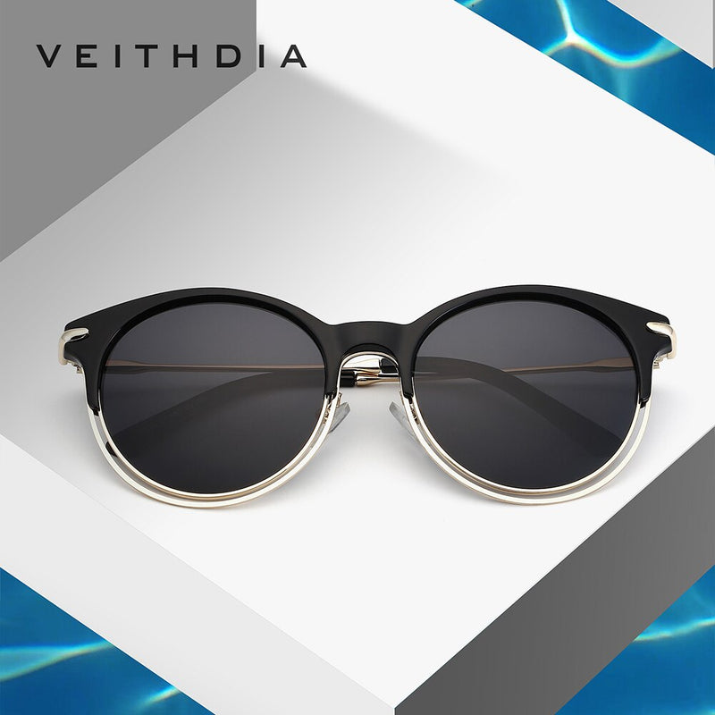 VEITHDIA Brand Alloy+TR90 Women's Polarized UV400 Lens Mirror Sun Glasses Eyewear Vintage Outdoor Sunglasses For Female V3029 - KiwisLove