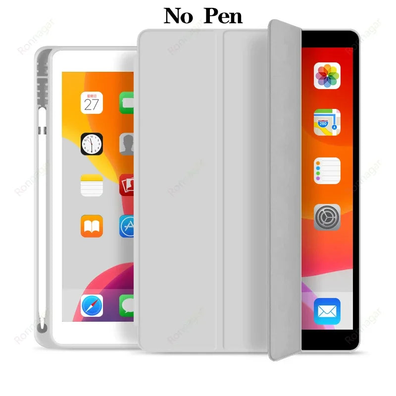 With Pencil Holder Case For iPad 10th Generation 2022 10.9Inch Slim Protective Cover iPad 10th Gen A2696 A2757 A2777 Stand Cover