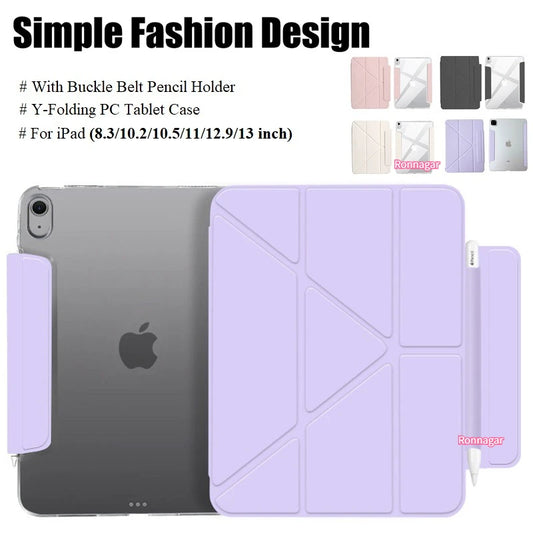 2025 New Y-Fold Case For iPad 11th Gen A16 2025 2024 Air11 13 M2 M3 Air 4 5 for iPad Pro11 M4 12.9 7 8 9th 10th 10.2 10.9 Funda