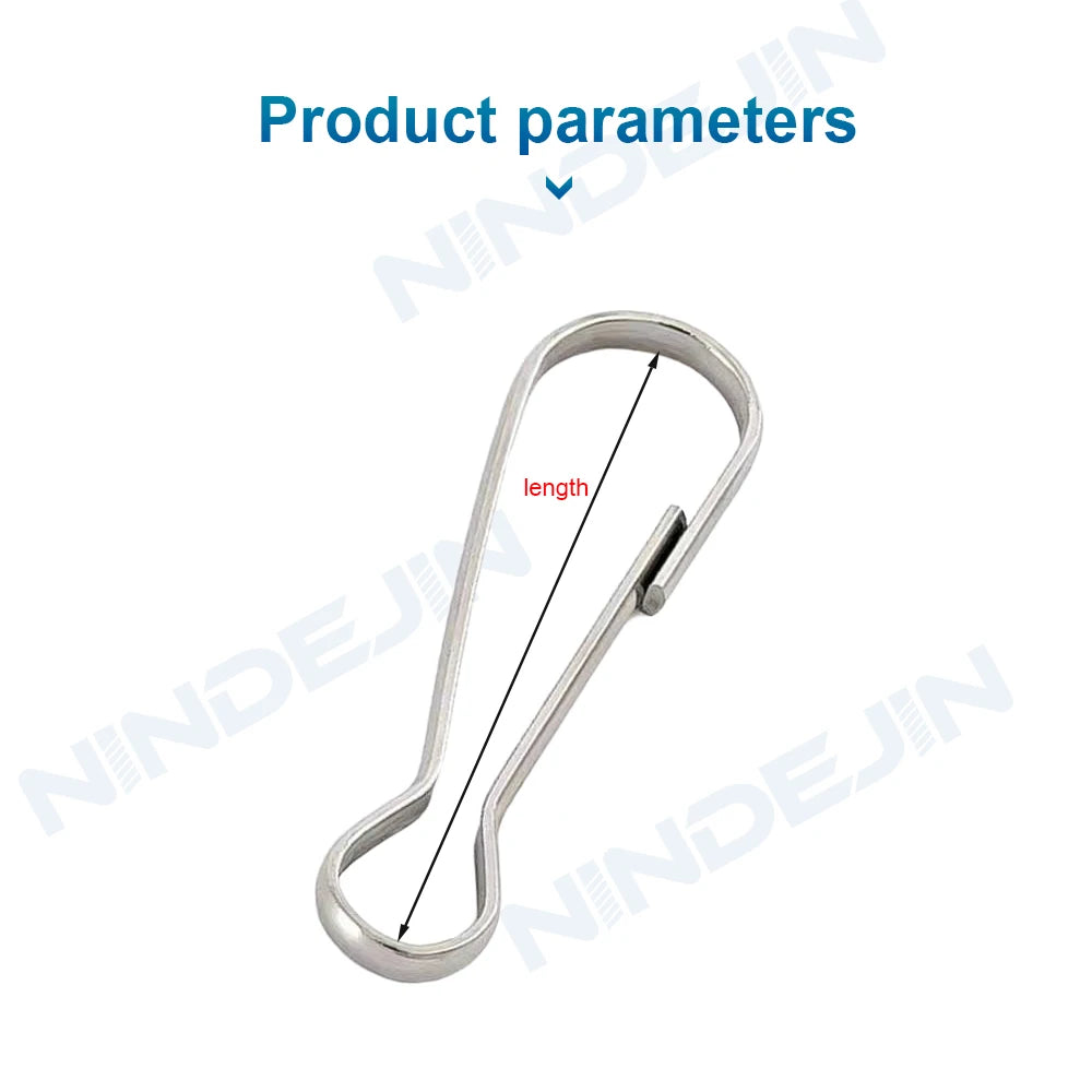 10/20pcs Stainless Steel Snap Spring Clip Hooks Rings Buckle Metal Spring Hooks for Key Chain Lanyards Zipper Hanging DIY - KiwisLove