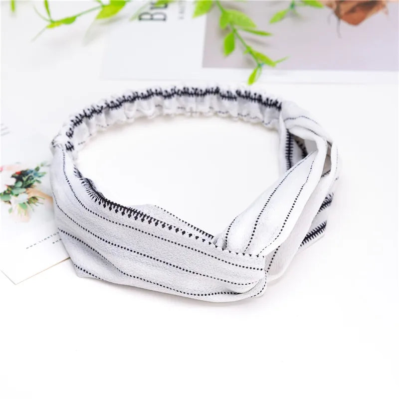 Fashion Women Girls Summer Bohemian Hair Bands Print Headbands Vintage Cross Turban Bandage Bandanas HairBands Hair Accessories