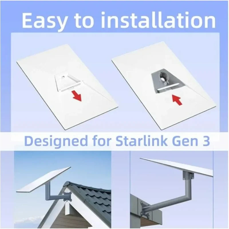 NZ Stock | Starlink Gen 3 V3/V4 Mount Kit | Wall, Roof, Eave & Fascia Adapter - KiwisLove