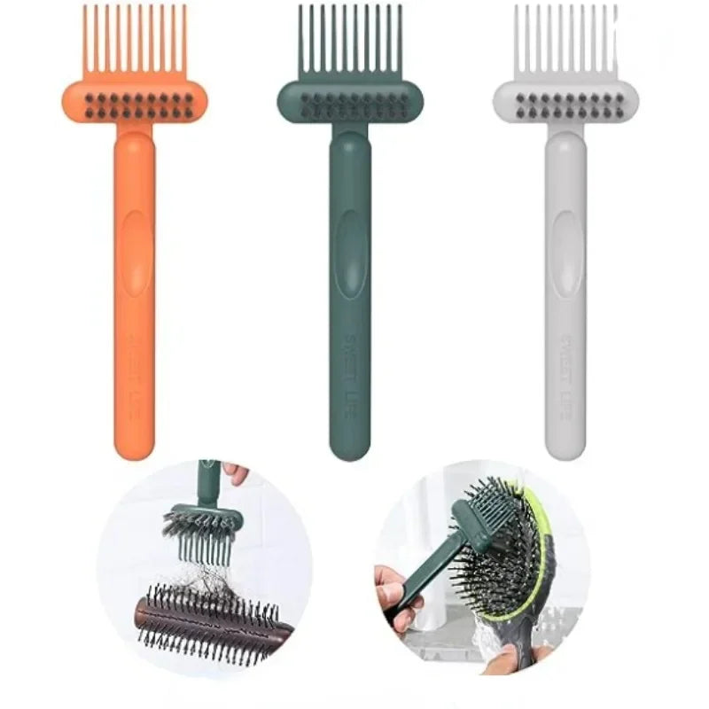 2In1 Comb Cleaning Brush Hairbrush Cleaner Rake Comb Embedded Tool Mini Hair Dirt Remover For Removing Hair Dust Home Salon Use - KiwisLove