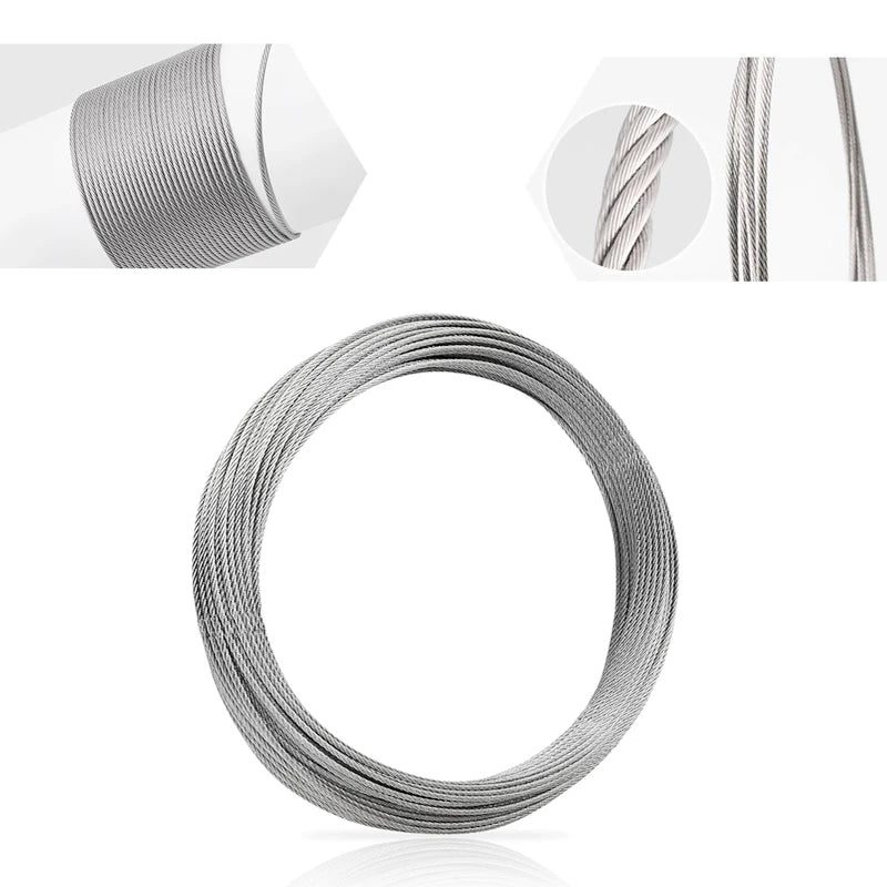 5/10Meters 0.5-3mm Diameter 7X7 Structure 304 stainless steel wire rope thin cable softer fishing lifting cable