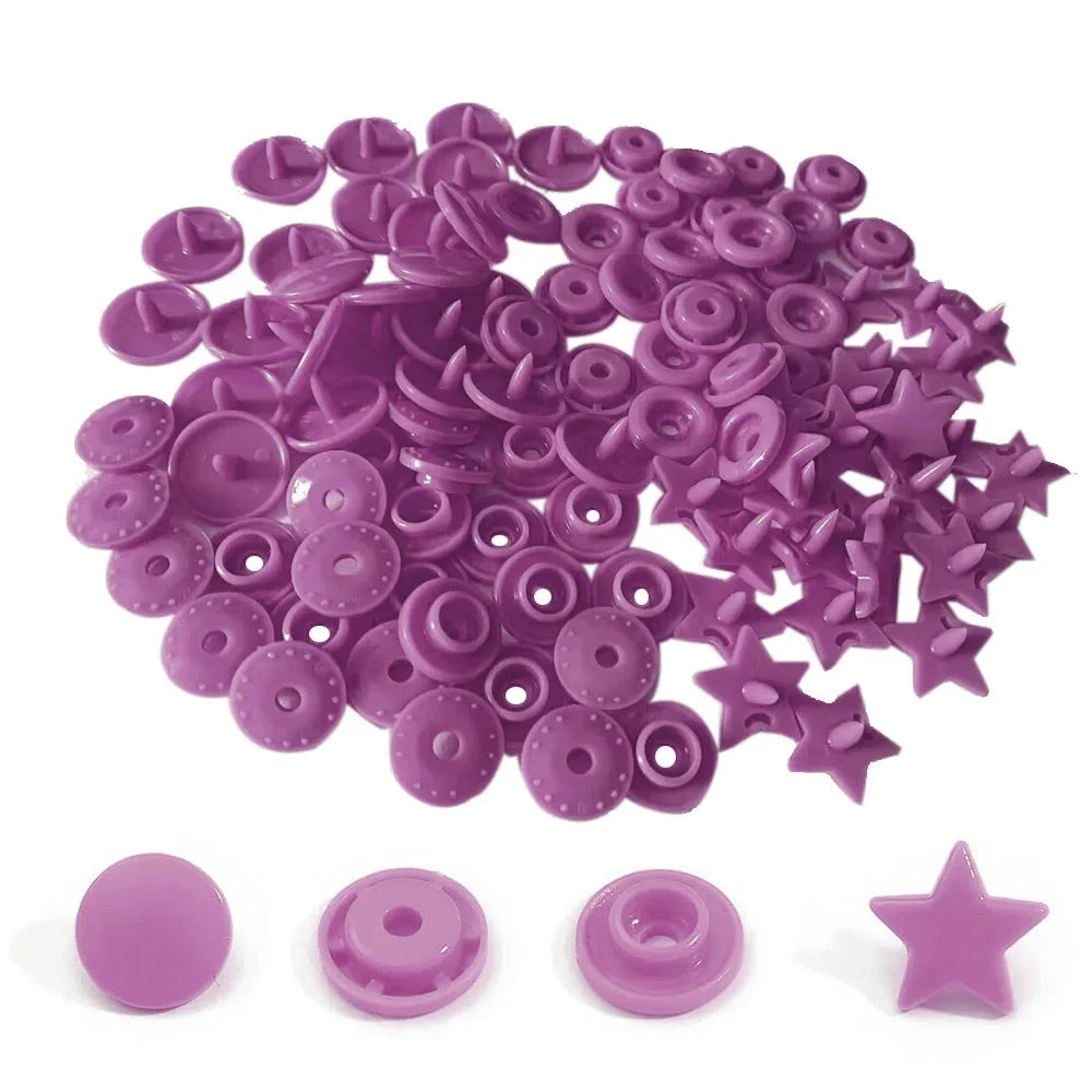 25-100sets Star Shape T5 Plastic Snap Buttons For Clothing DIY Garment Press Stud Fasteners Used to diapers/Bibs/Bags/Folder/