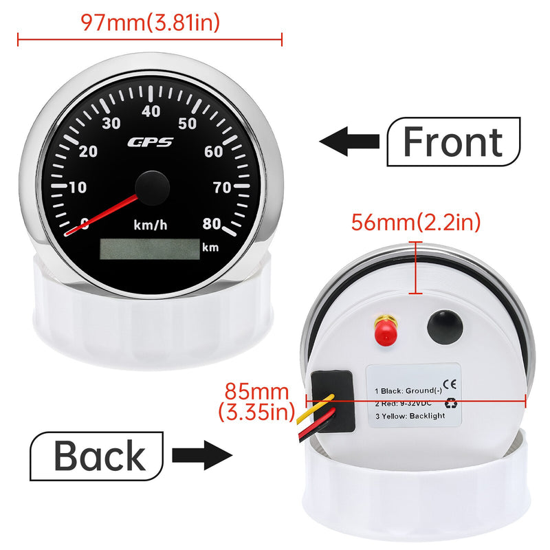 Waterproof 200km/h 120kmh 80km/h 85mm GPS Speedometer With Antenna Speed Meter 7 Colors Backlight For Motorcycle Yacht Boat Car - KiwisLove