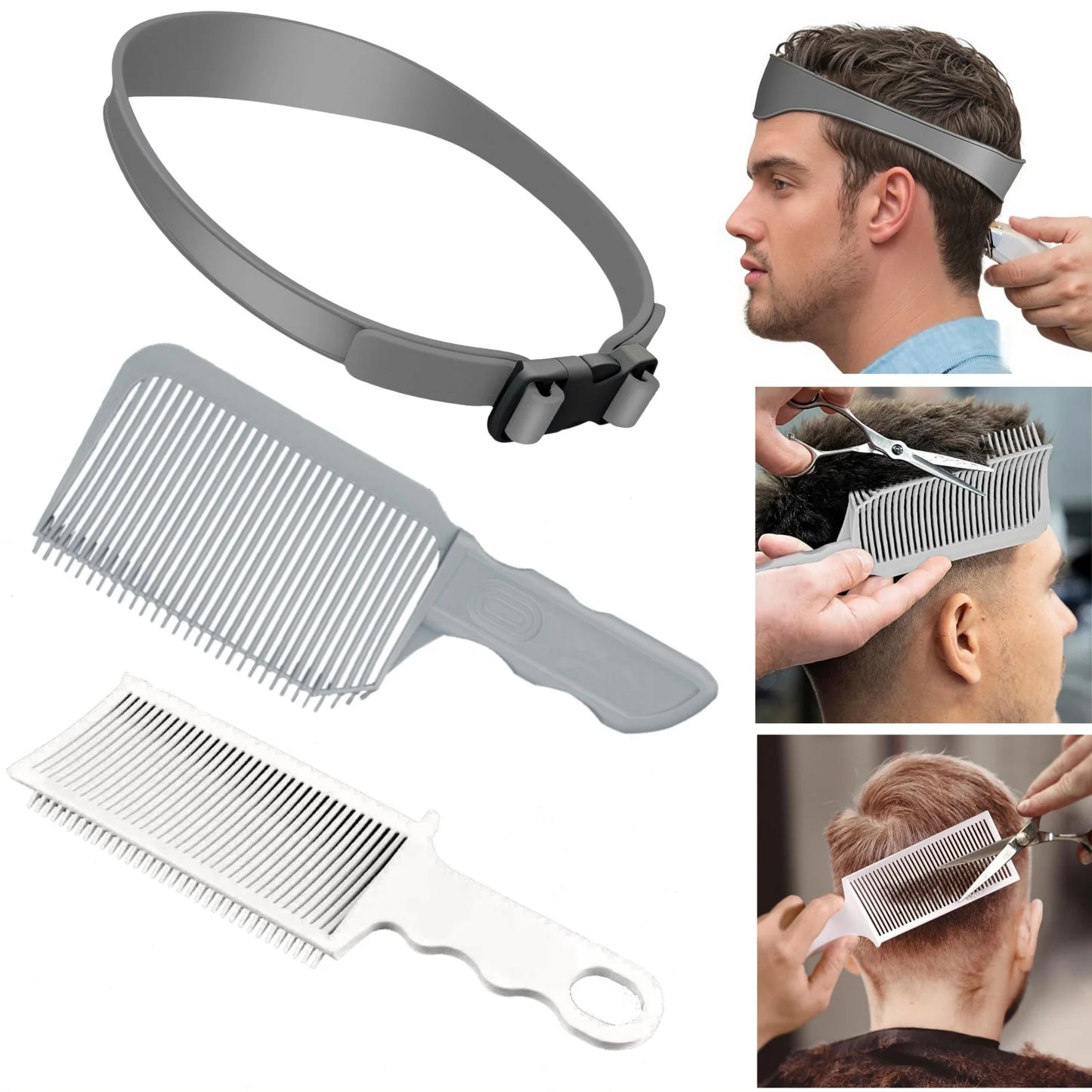 1/2/3Pcs Barber Hair Comb Kit Flat Top Hair Cutting Fading Stying Fade Comb  Men Fade Brush Salon Hair Tool Accessories - KiwisLove