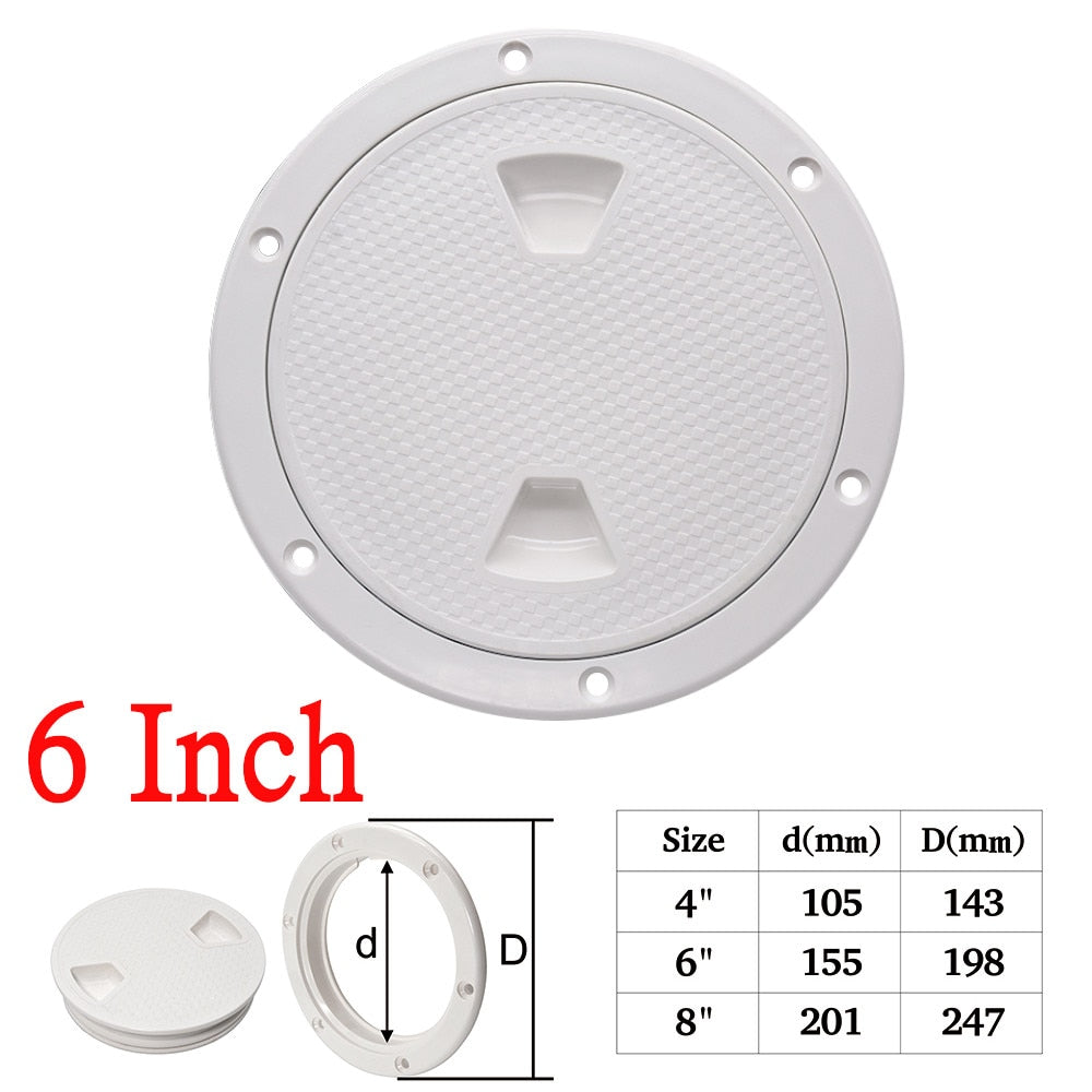 HD ABS Plastic Round Deck Inspection Access Hatch Cover 4Inch 6Inch 8Inch Non Slip Inspection Deck Plate Boat Marine Accessories - KiwisLove