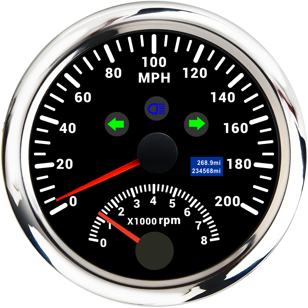 Waterproof Digital GPS Speedometer 85MM Boat Car Speed Meter Gauge 120KMH 200KMH 120MPH 200MPH Tachometer Gauge RPM Sensor 9-32V - KiwisLove