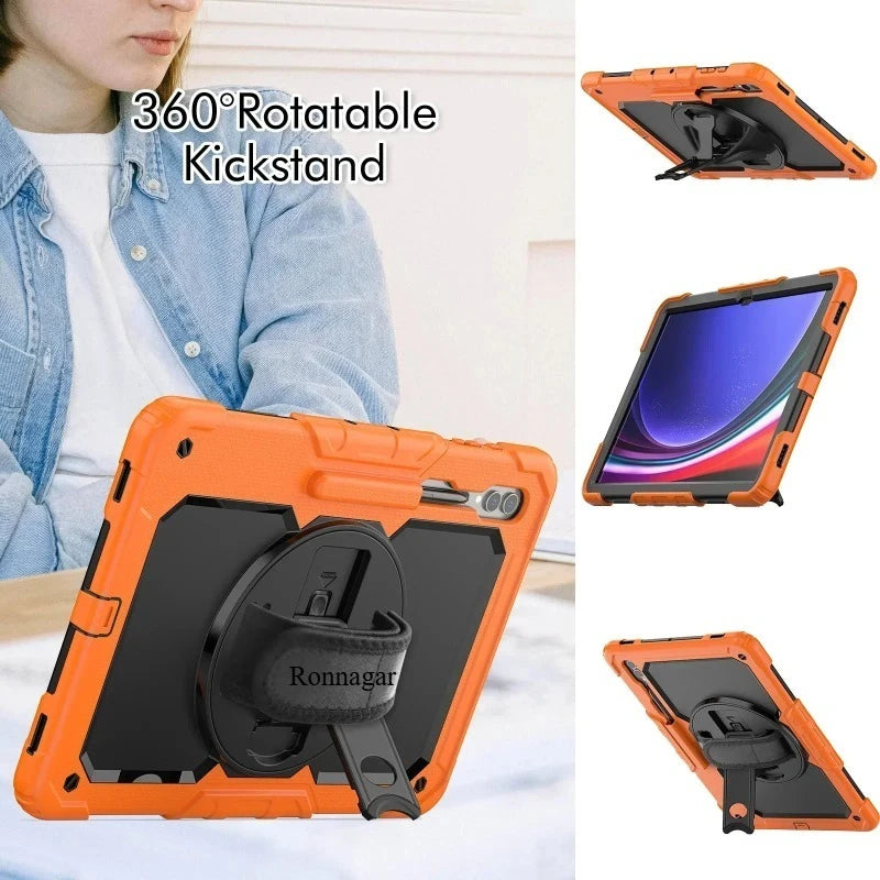 Case for Samsung Galaxy Tab S10 FE+/ S10 FE Plus 5G 13.1″ 2025 X620 X626b Heavy Duty Shockproof Protective Case Screen Protector