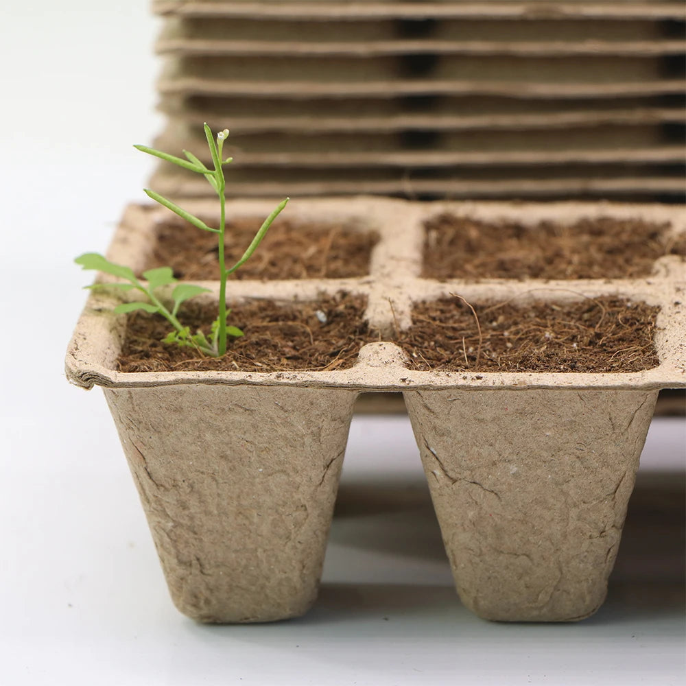 5/10pcs 10-Hole Peat Pots Seed Starter Trays Germination Trays Biodegradable Seedlings Container Plant Starting Kits Garden Acce
