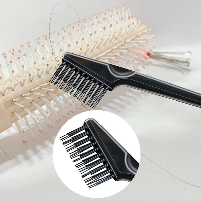 1Pc Comb Hair Brush Cleaner Remover Handle Embeded Hook Cleanup Removing Hair Dust Tool 2-in-1 Hair Brush Cleaning Tool - KiwisLove